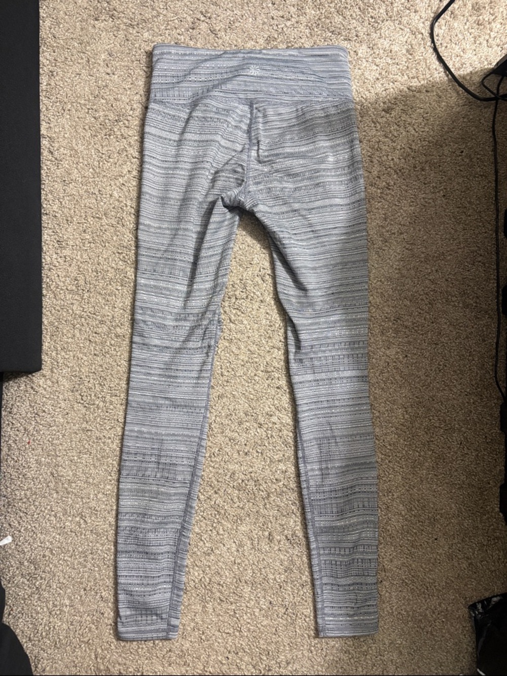 Athleta Grey and White Leggings Size Small